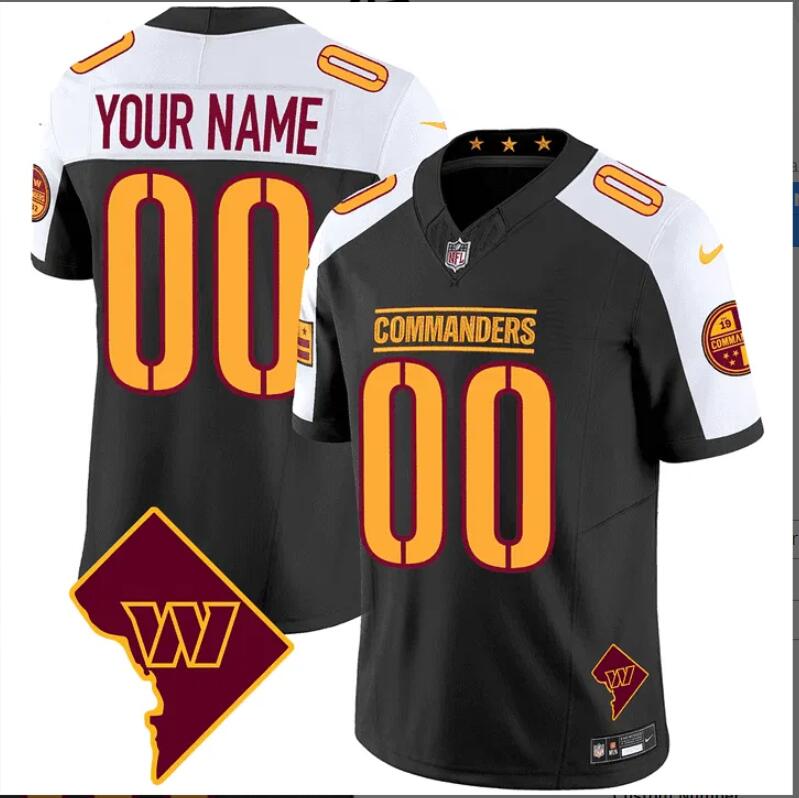 Men 2024 Nike NFL Washington Commanders Washington DC Map Patch Custom Jersey style 3